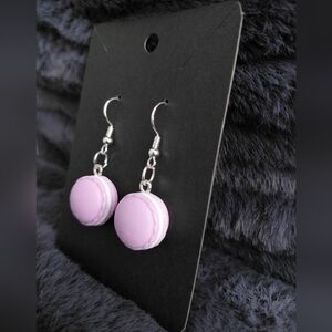 Handmade Purple Macaron Dangle Earrings